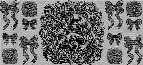 16oz black and white-B 32